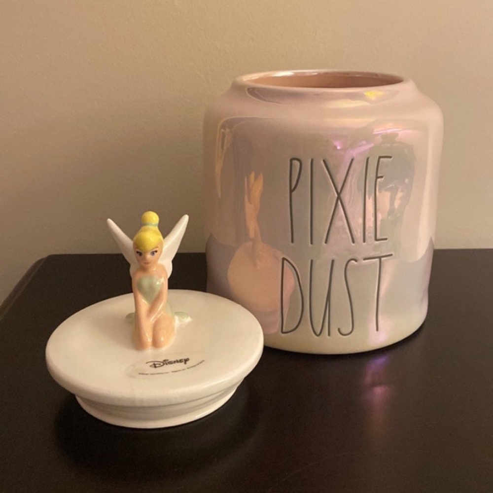 Rae Dunn Disney New Release 2022 PIXIE DUST Cookie Jar With TinkerBell Topper